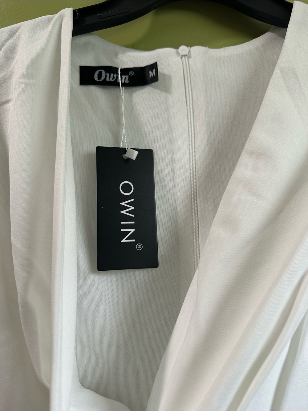 V-Neck Cream Ruched Mini Dress - Picture 4 of 11